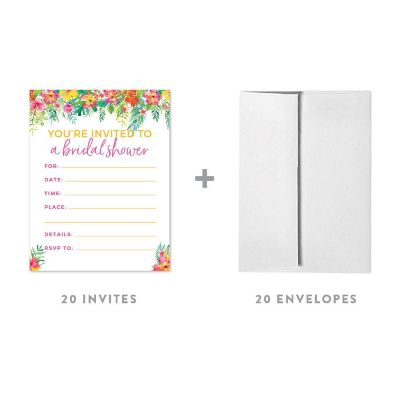 20 Tropical Bridal Shower Invitations Image 1