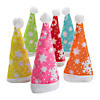 20" x 24" Bright Snowflake Nonwoven Santa Hats with Pom-Pom Tassel - 12 Pc. Image 1