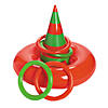 20" x 24" Inflatable Red & Green Vinyl Christmas Elf Hat Ring Toss Game Image 1