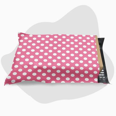 200 Count  6 x 9 Pink Polka Dot Poly Bag Mailer Envelopes 2 Mil Image 1