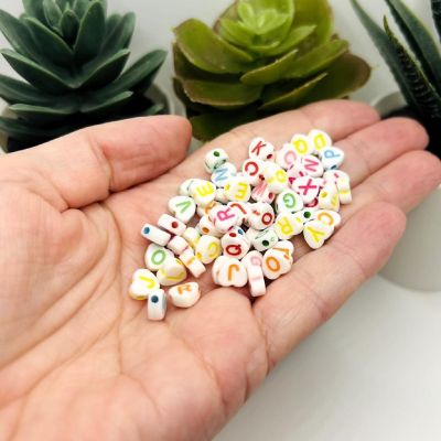 200 Pcs Rainbow Heart Letter Beads Image 1