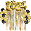 2024 Black & Gold Congrats Grad Balloon Backdrop Kit - 61 Pc. Image 1