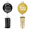 2024 Black & Gold Congrats Grad Balloon Backdrop Kit - 61 Pc. Image 1