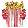 2024 Congrats Grad Red Balloon Backdrop Kit - 61 Pc. Image 1