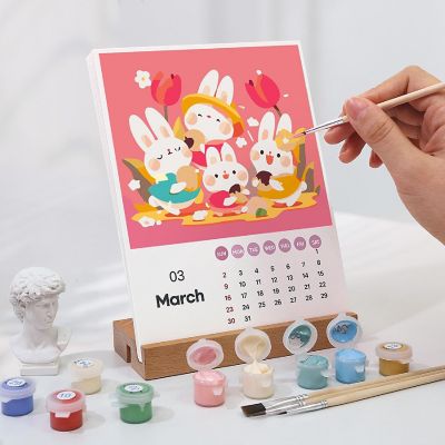 2025 PAINT BY NUMBER Desk CALENDAR Image 1