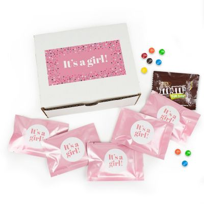 20ct It's a Girl M&M's Baby Shower Candy Favor Packs (20ct) - Milk Chocolate- by Just Candy Image 1