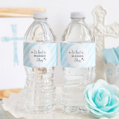20Pc Blue/Gray Baptism Water-Bottle Image 1