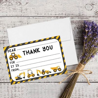 20Pc Thank You Cards Construction Trucks Image 1
