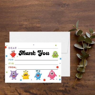 20Pcs Thank You Cards Silly Creatures Image 1