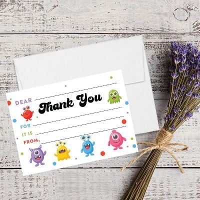 20Pcs Thank You Cards Silly Creatures Image 1