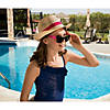 21" Adults Classic Straw Fedoras with Solid Color Bands - 12 Pc. Image 4
