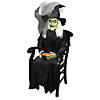 21" Animated Sitting Witch Halloween Prop Image 1