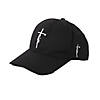21" circ. Religious Black &amp; White Cross Polyester Baseball Cap Image 1