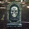 21&quot; Light-Up Tombstone with Skull Halloween Decoration Image 1