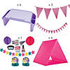 21 Pc. Pink Tent Slumber Party Kit for 4 Image 1