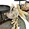 21" White Dahlia and Pumpkin Fall Candle Holder Centerpiece Image 4