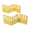 21" x 8" Congrats Grad Gold Glitter Cardstock Centerpieces - 3 Pc. Image 1