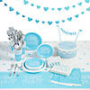 213 Pc. Blue Heart Baby Shower Tableware Kit for 24 Guests Image 1