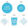 213 Pc. Blue Heart Baby Shower Tableware Kit for 24 Guests Image 1