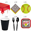 213 Pc. Softball Party Ultimate Tableware Kit for 24 Guests Image 1