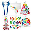 215 Pc. Balloon Birthday Party Ultimate Disposable Tableware Kit for 24 Guests Image 2