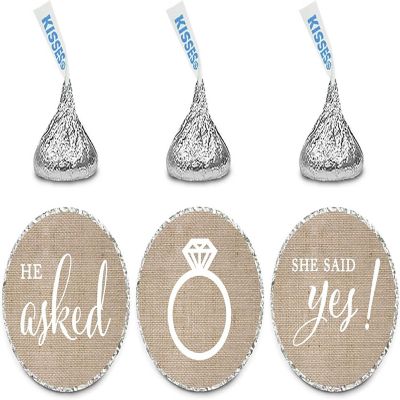 216 Burlap She Said Yes Chocolate Label Image 1