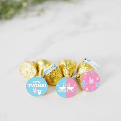 216 Chocolate Drop Label Pink Blue Twins Image 1