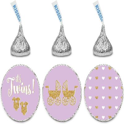 216 Chocolate Drop Labels Lavender Twins Image 1