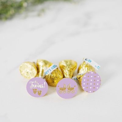 216 Chocolate Drop Labels Lavender Twins Image 1