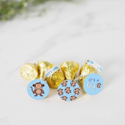 216 Chocolate Drop Labels Lil Boy Monkey Image 1