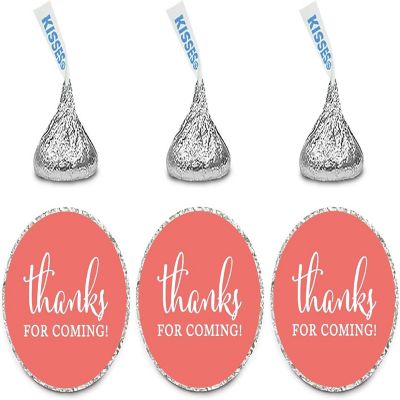 216 Deep Coral Thanks Chocolate Label Image 1