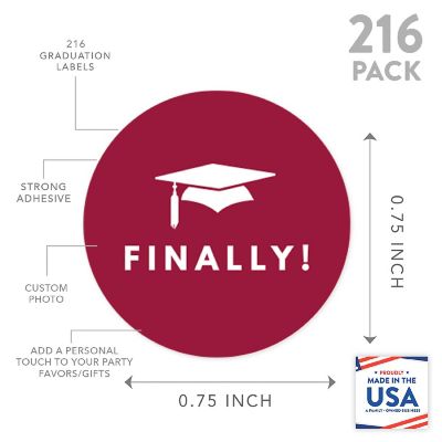 216 Graduation Burgundy Chocolate Labels Image 2