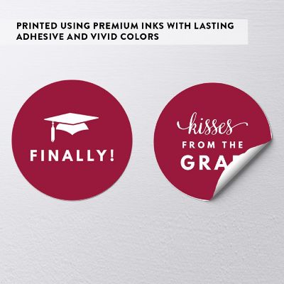 216 Graduation Burgundy Chocolate Labels Image 3