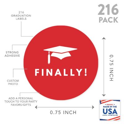 216 Graduation Red Chocolate Drop Labels Image 2