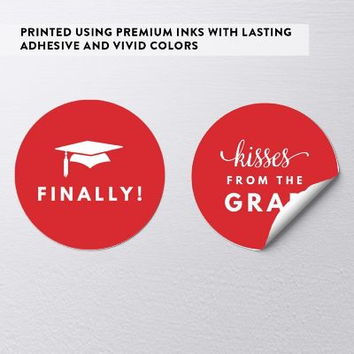 216 Graduation Red Chocolate Drop Labels Image 3