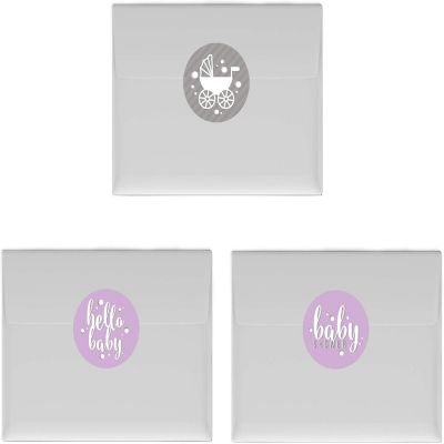 216 Hello Baby Lavender Chocolate Labels Image 2