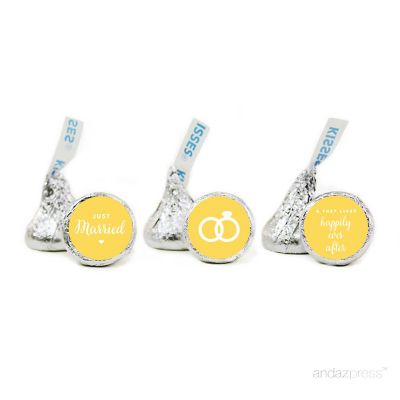 216 Just Married Yellow Chocolate Labels Image 1