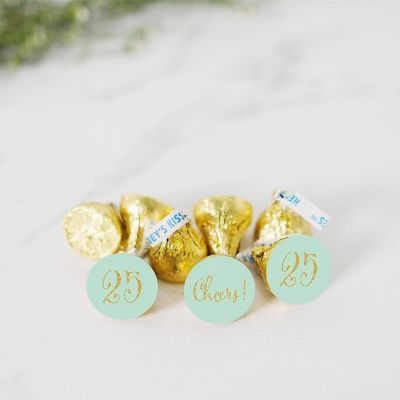 216 Mint Green Cheers 25 Chocolate Label Image 1