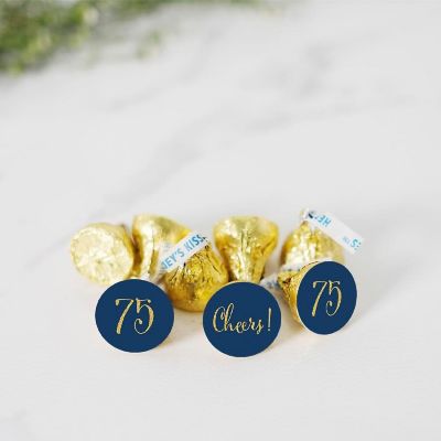 216 Navy Blue Cheers 75 Chocolate Labels Image 1