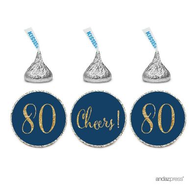 216 Navy Blue Cheers 80 Chocolate Labels Image 1