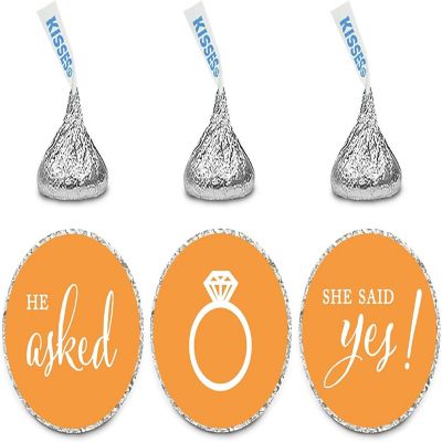 216 Orange She Said Yes Chocolate Labels Image 1