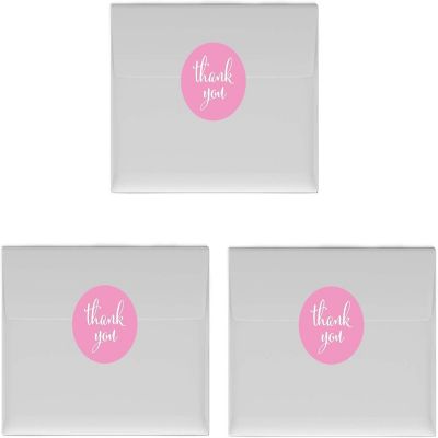 216 Pink Thank You Chocolate Drop Labels Image 1