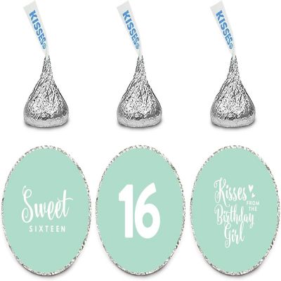 216 Sweet 16 Mint Green Chocolate Labels Image 1