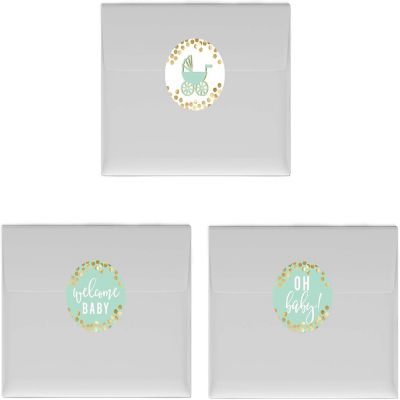 216Pc Glitzy Mint  Rattles Graphic Label Image 1