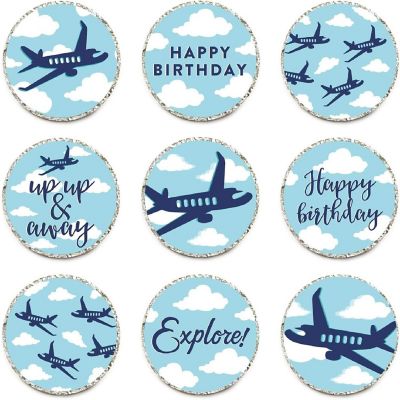 216Pcs Blue Airplane/Clouds Birthday Image 1