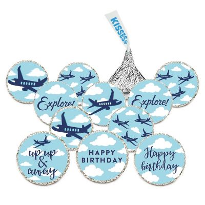 216Pcs Blue Airplane/Clouds Birthday Image 1