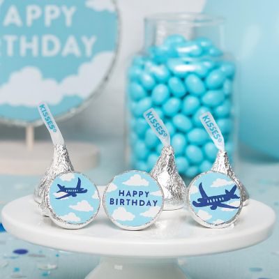 216Pcs Blue Airplane/Clouds Birthday Image 2