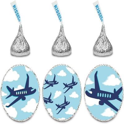 216Pcs Blue Airplane/Clouds Labels Image 1