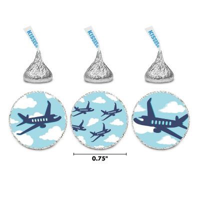 216Pcs Blue Airplane/Clouds Labels Image 2
