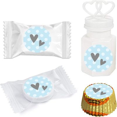 216Pcs Blue/Gray Boy Baptism Drop Label Image 1